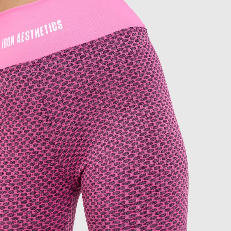 Női texturált leggings Iron Aesthetics, rózsaszín-3