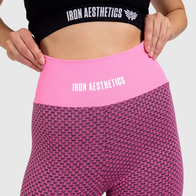 Női texturált leggings Iron Aesthetics, rózsaszín-4