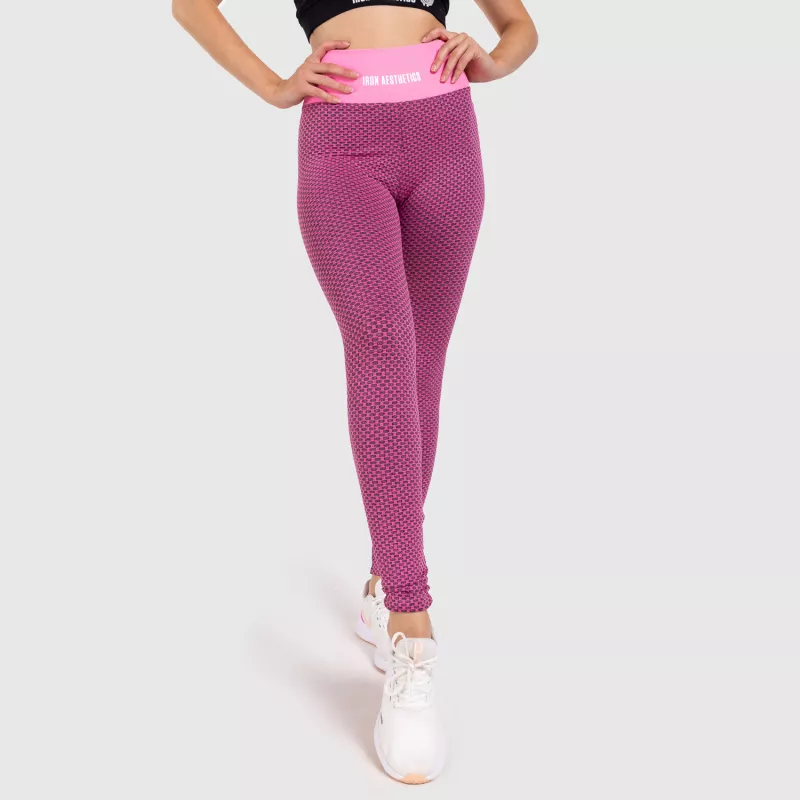 Női texturált leggings Iron Aesthetics, rózsaszín-6