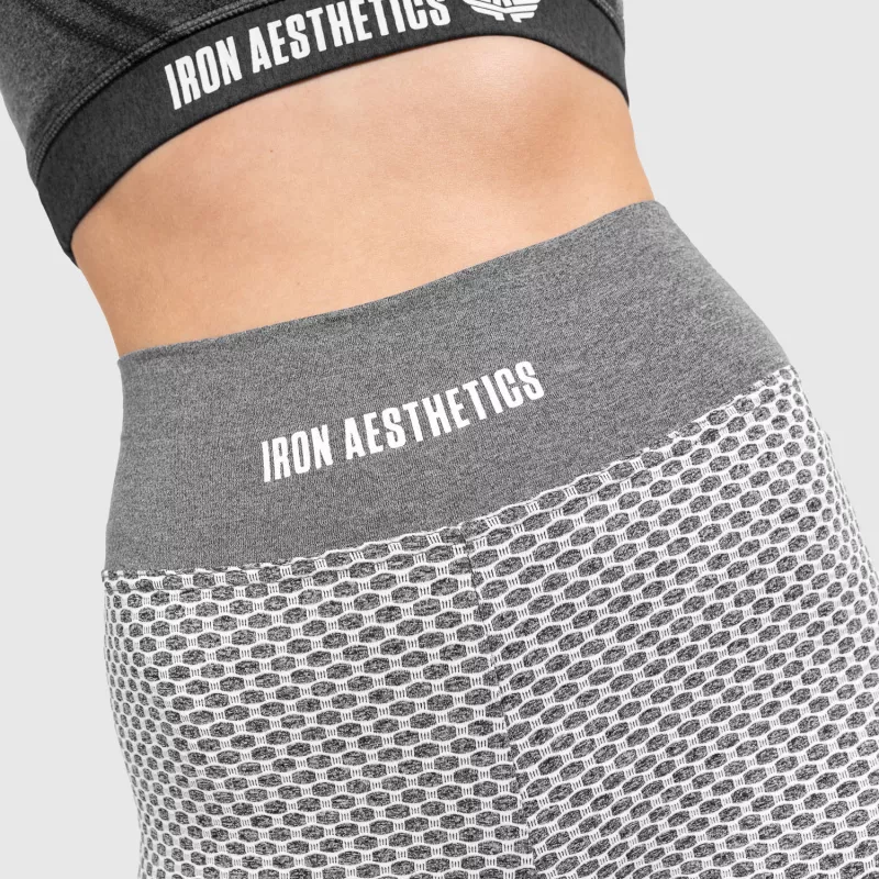 Női texturált leggings Iron Aesthetics, fehér-6