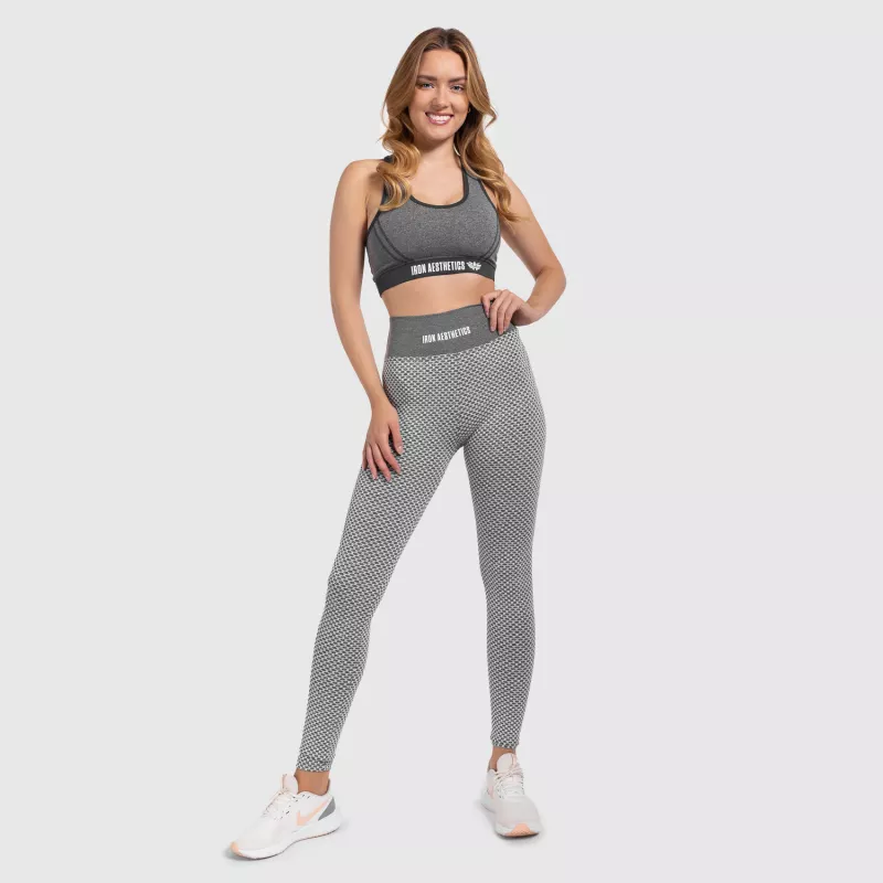 Női texturált leggings Iron Aesthetics, fehér-8