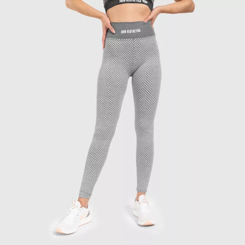 Női texturált leggings Iron Aesthetics, fehér-9