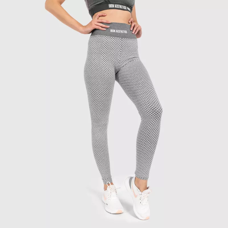 Női texturált leggings Iron Aesthetics, fehér-11