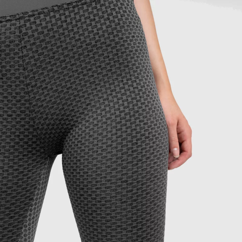 Női texturált leggings Iron Aesthetics, charcoal szürke-3
