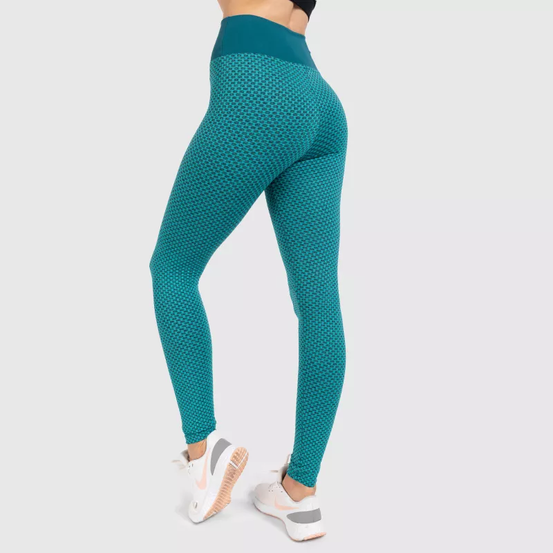 Női texturált leggings Iron Aesthetics, smaragd-2