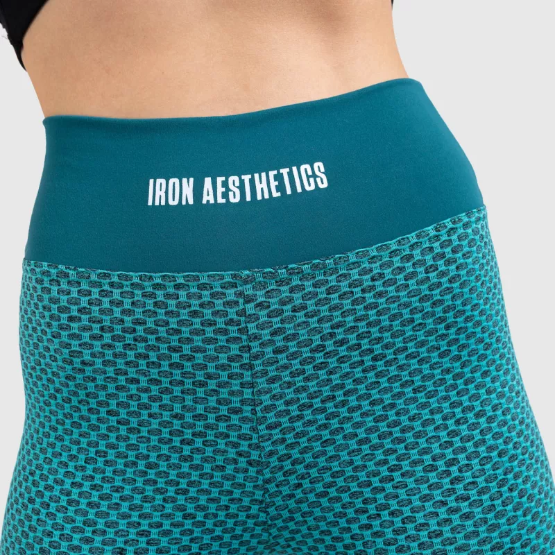 Női texturált leggings Iron Aesthetics, smaragd-5