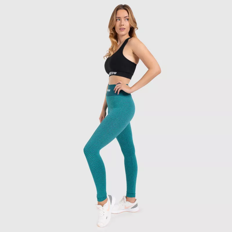 Női texturált leggings Iron Aesthetics, smaragd-8