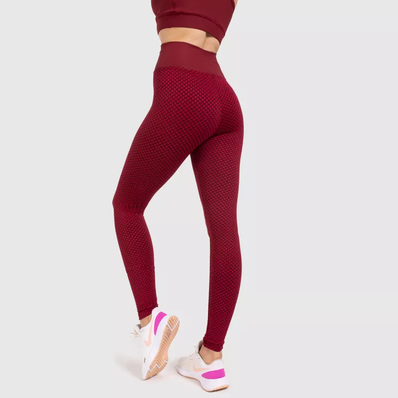 Női texturált leggings Iron Aesthetics, bordó-2
