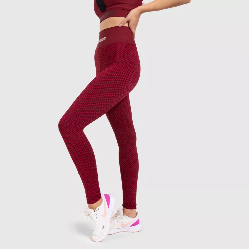 Női texturált leggings Iron Aesthetics, bordó-9