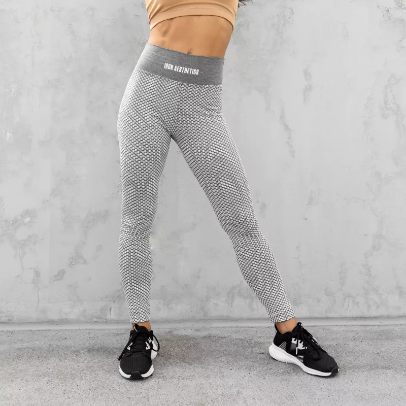 Női texturált leggings Iron Aesthetics, fehér-3