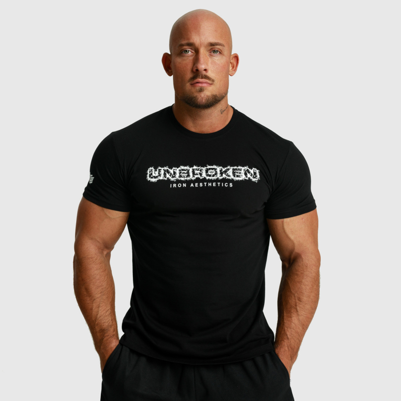 Férfi fitness póló Iron Aesthetics Unbroken, fekete-5