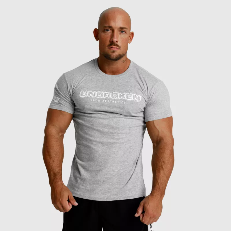Férfi fitness póló Iron Aesthetics Unbroken, szürke-4