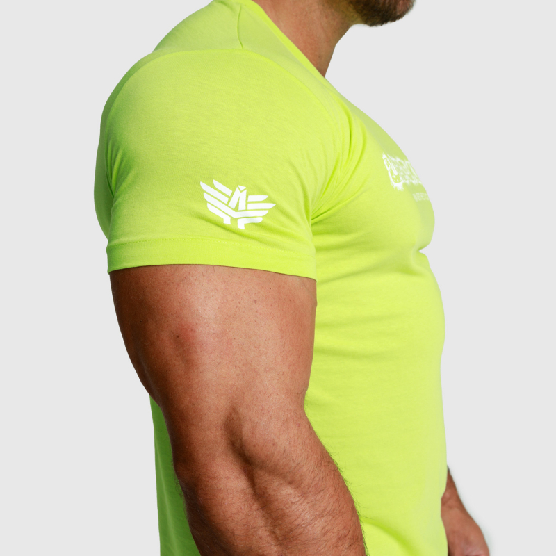 Férfi fitness póló Iron Aesthetics Unbroken, lime zöld-4
