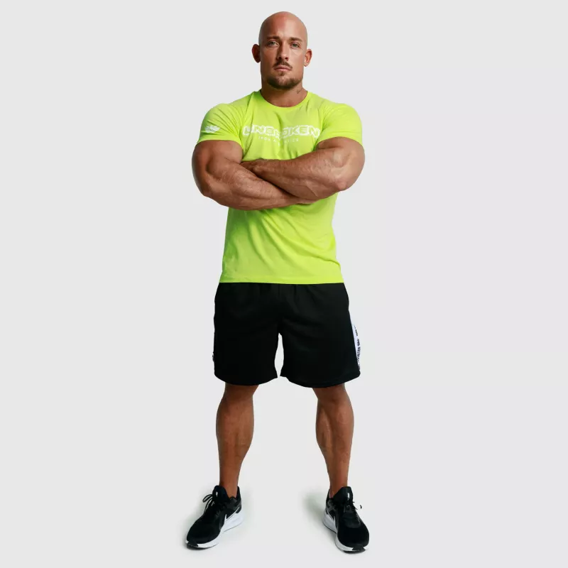 Férfi fitness póló Iron Aesthetics Unbroken, lime zöld-7
