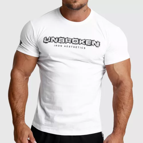 Férfi fitness póló Iron Aesthetics Unbroken, fehér