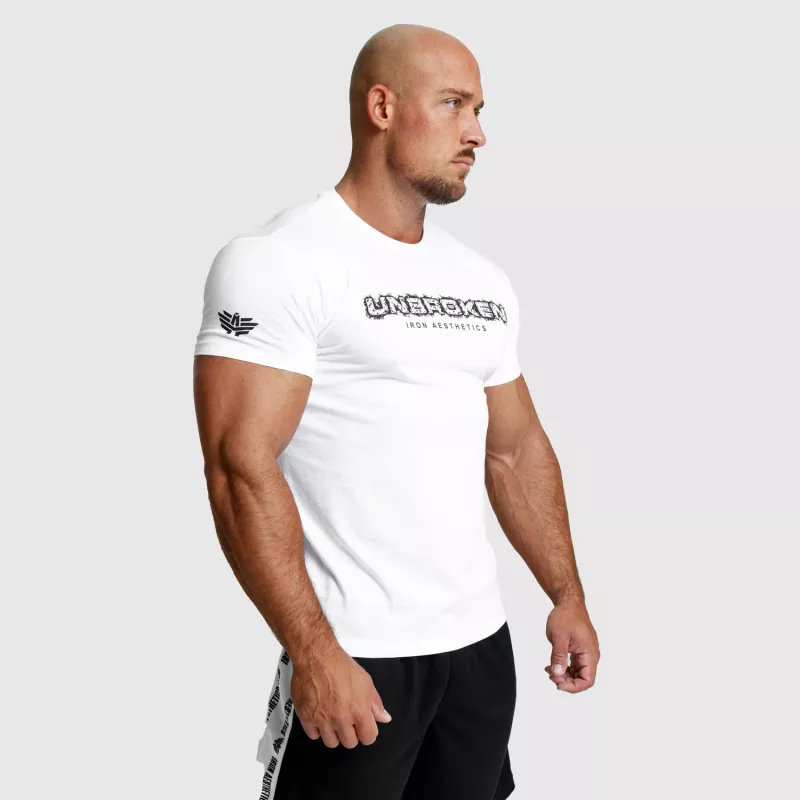 Férfi fitness póló Iron Aesthetics Unbroken, fehér-7