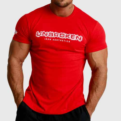 Férfi fitness póló Iron Aesthetics Unbroken, piros