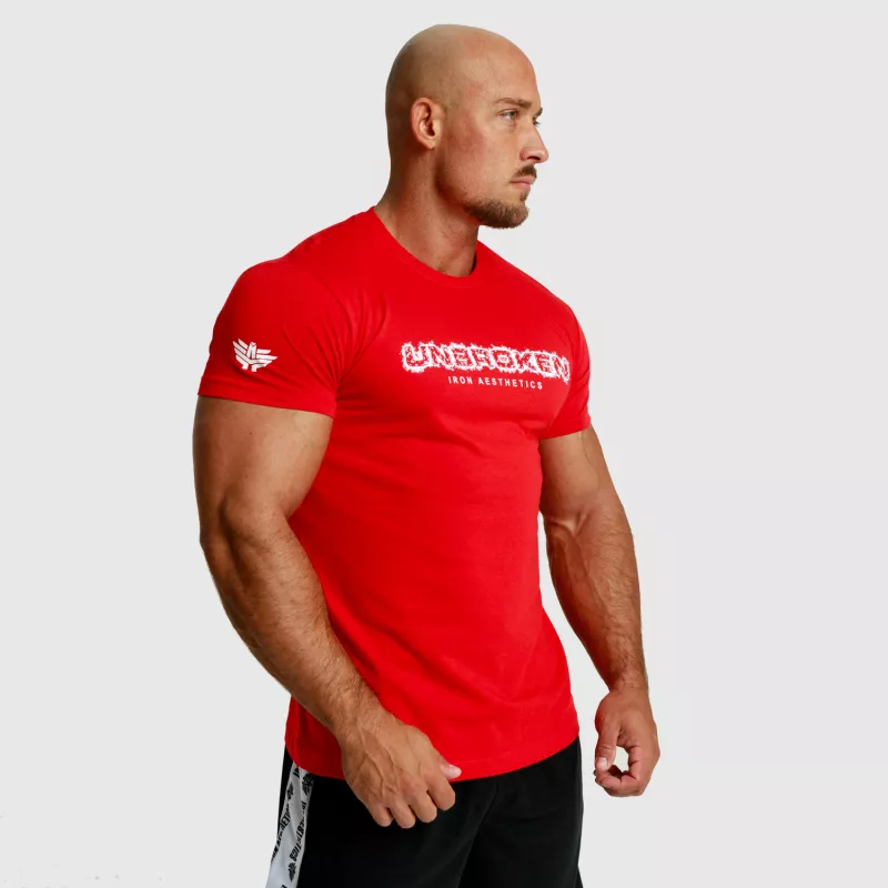 Férfi fitness póló Iron Aesthetics Unbroken, piros-8