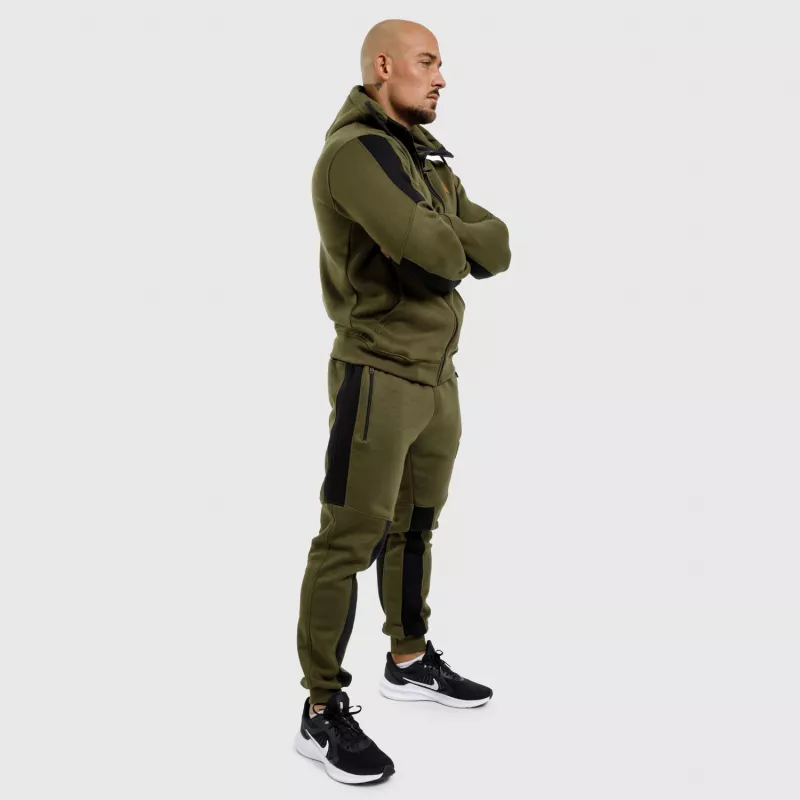 Fitness cipzáros pulóver Iron Aesthetics ELEMENT, katonazöld-8