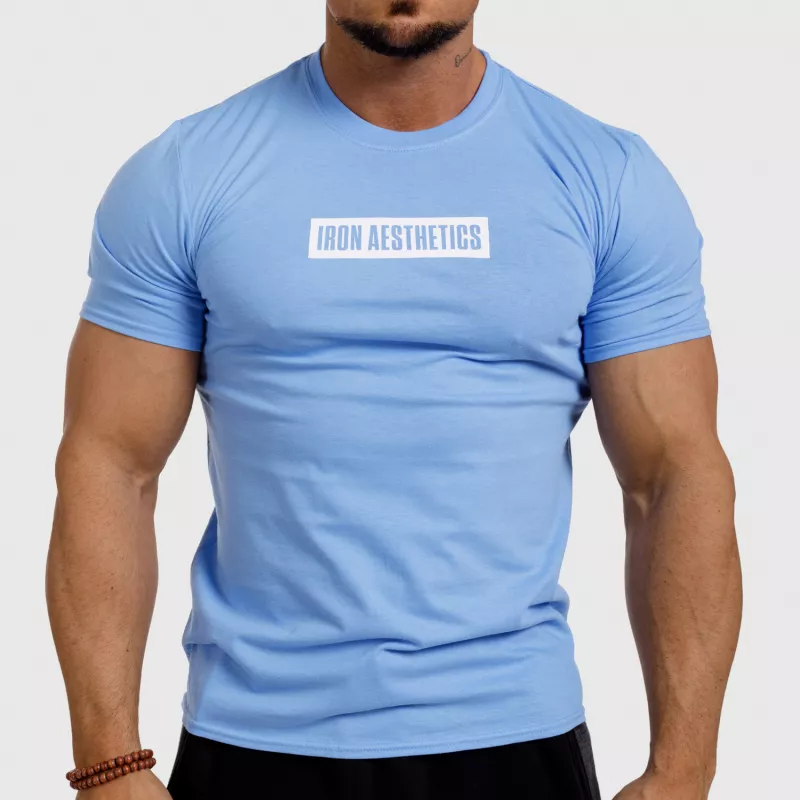Férfi fitness póló Iron Aesthetics Boxed, kék-1