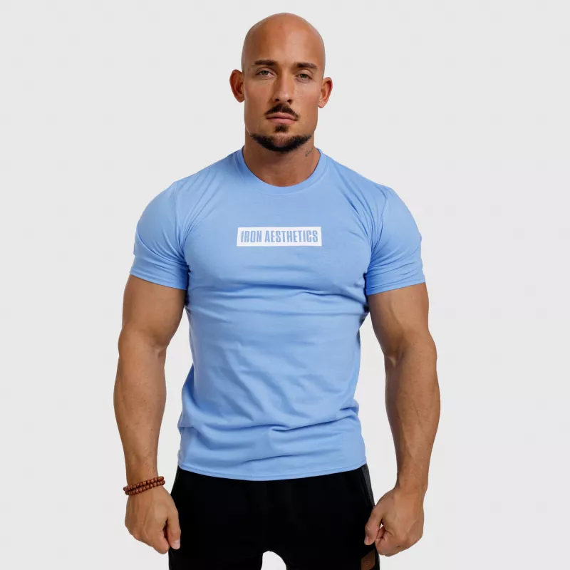 Férfi fitness póló Iron Aesthetics Boxed, kék-3