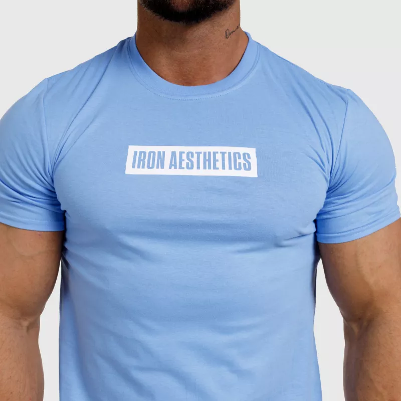 Férfi fitness póló Iron Aesthetics Boxed, kék-4