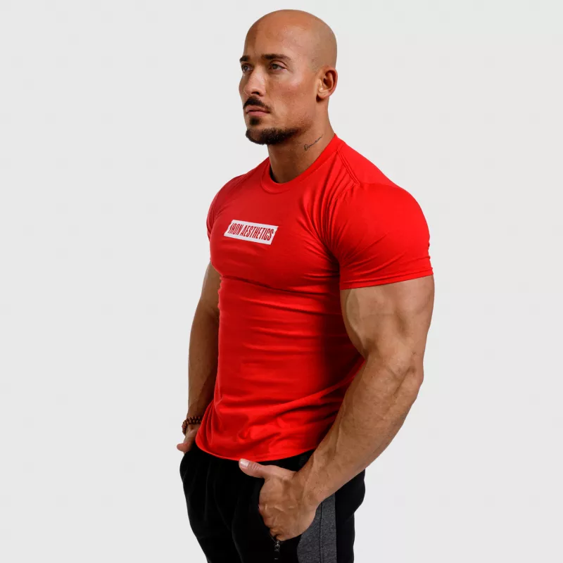 Férfi fitness póló Iron Aesthetics Boxed, piros-4