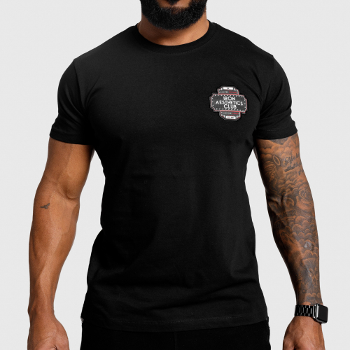 Férfi fitness póló Iron Aesthetics Badge, fekete