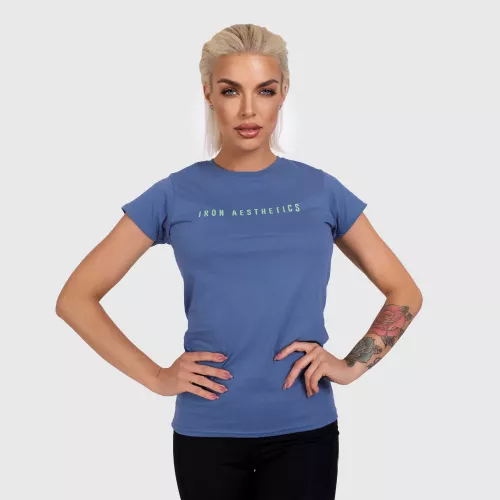 Női fitness póló Iron Aesthetics Signature, kék