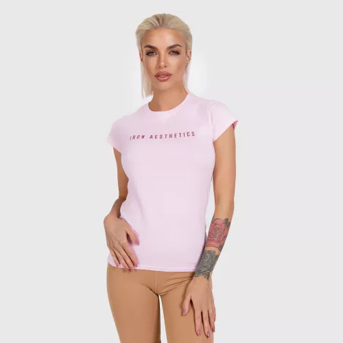 Női fitness póló Iron Aesthetics Signature, rózsaszín