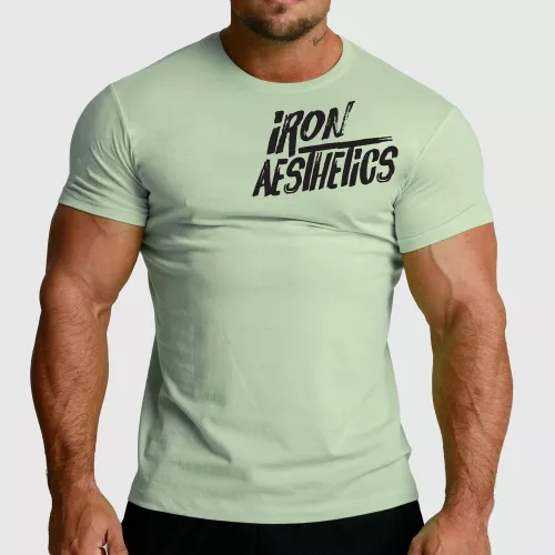 Férfi fitness póló Iron Aesthetics Splash, sage zöld