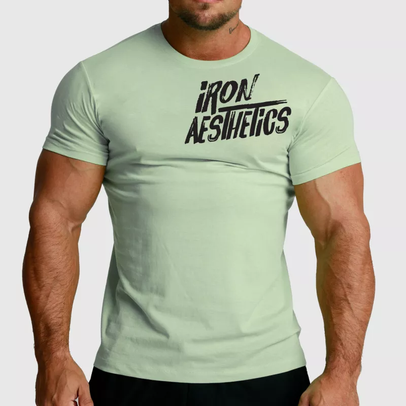 Férfi fitness póló Iron Aesthetics Splash, sage zöld-1