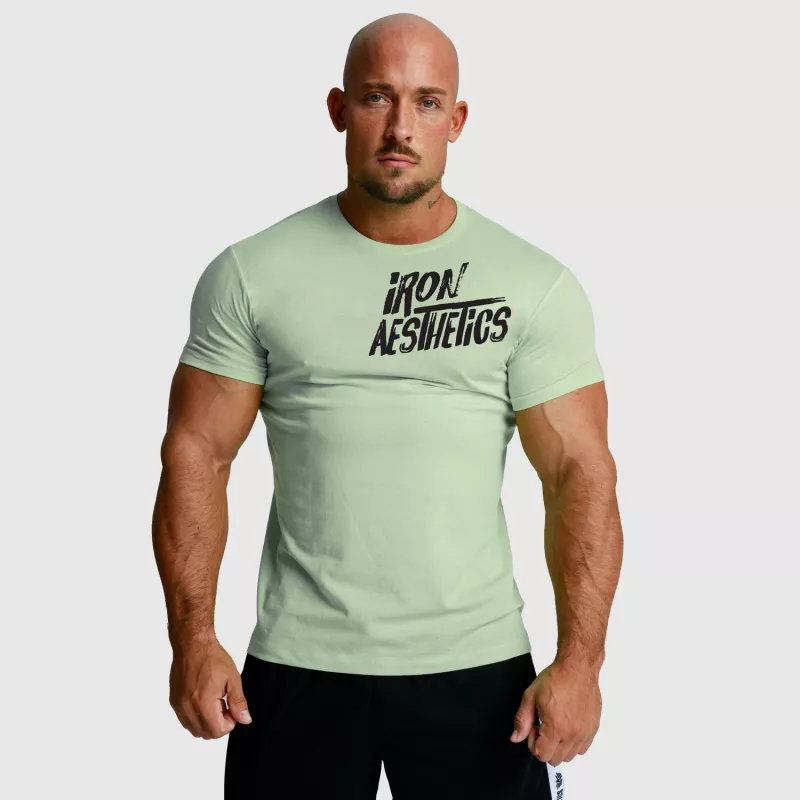 Férfi fitness póló Iron Aesthetics Splash, sage zöld-4