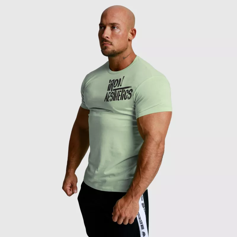 Férfi fitness póló Iron Aesthetics Splash, sage zöld-2