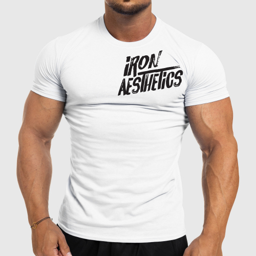 Férfi fitness póló Iron Aesthetics Splash, fehér