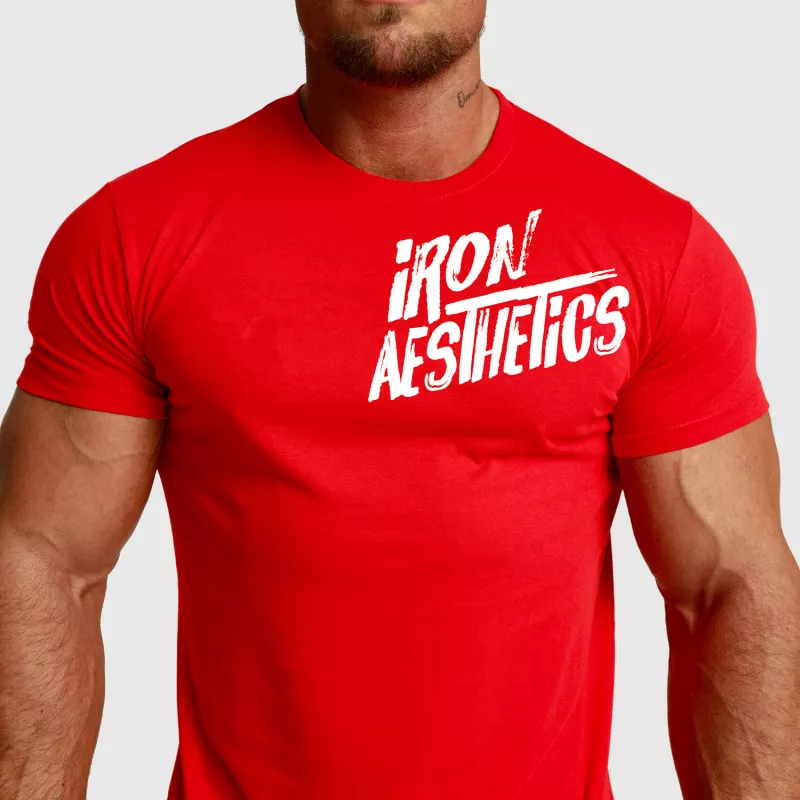 Férfi fitness póló Iron Aesthetics Splash, piros-4