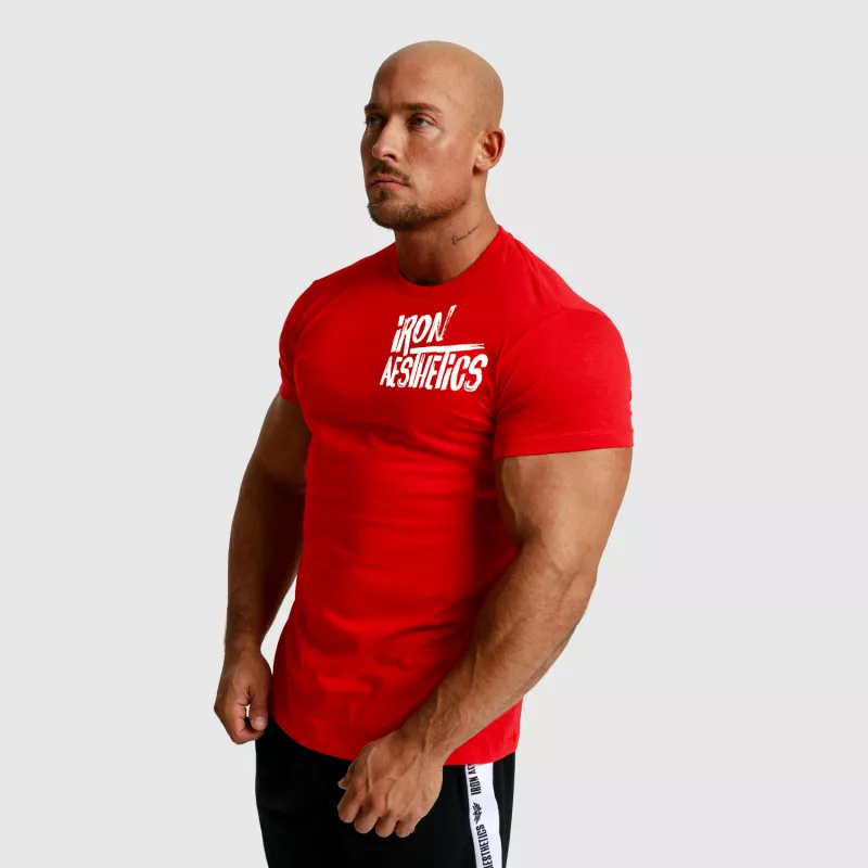 Férfi fitness póló Iron Aesthetics Splash, piros-2
