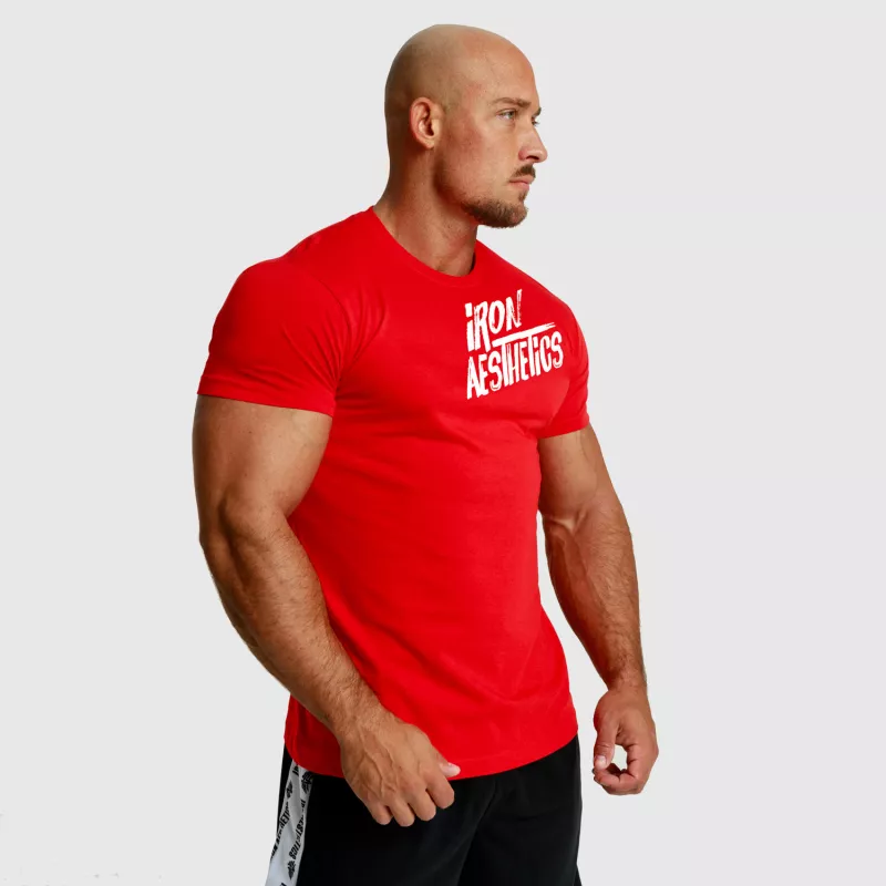 Férfi fitness póló Iron Aesthetics Splash, piros-6