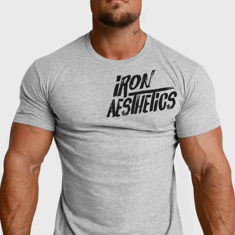 Férfi fitness póló Iron Aesthetics Splash, szürke-4