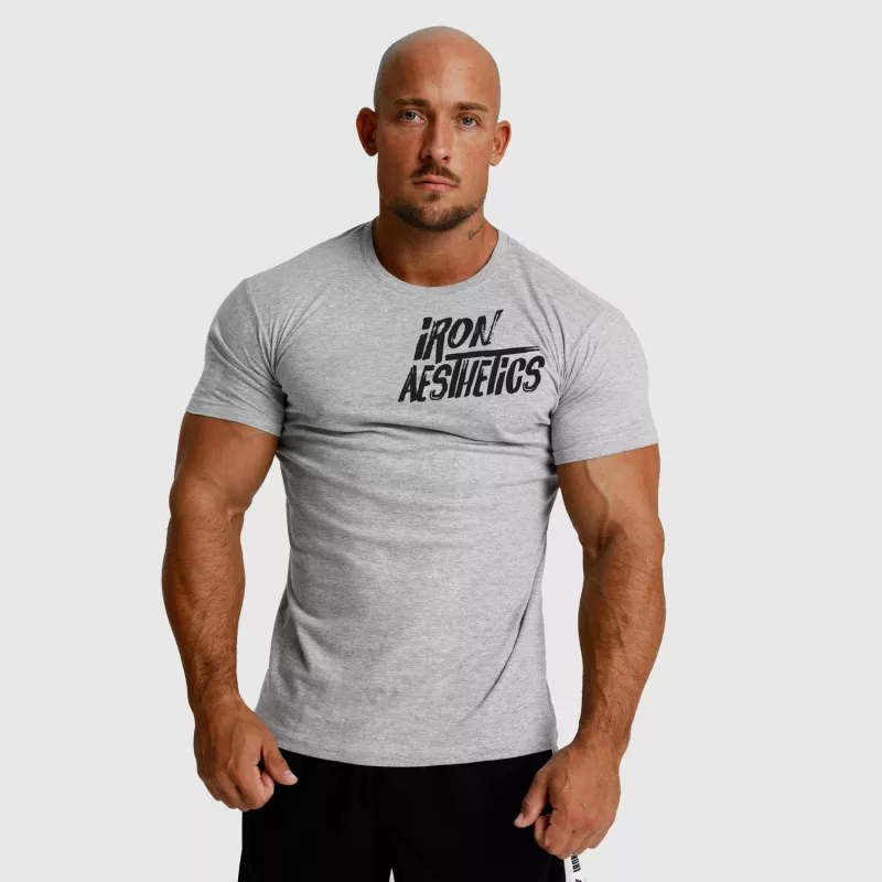 Férfi fitness póló Iron Aesthetics Splash, szürke-5
