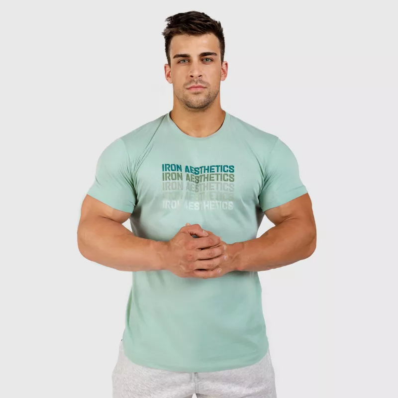 Férfi fitness póló Iron Aesthetics Shades, sage zöld-3