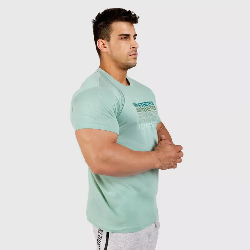 Férfi fitness póló Iron Aesthetics Shades, sage zöld-5