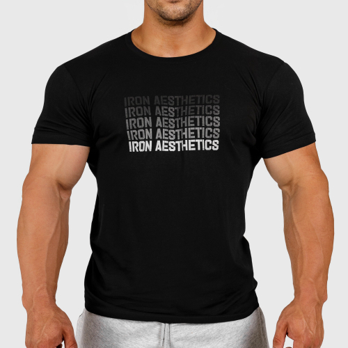 Férfi fitness póló Iron Aesthetics Shades, fekete
