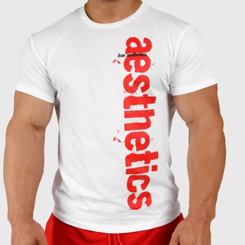 Férfi fitness póló Iron Aesthetics Cross, fehér
