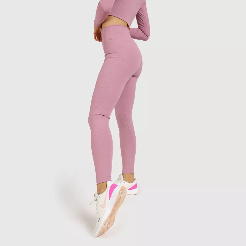 Női magasderekú leggings Iron Aesthetics Rib, dusty rózsaszín-7