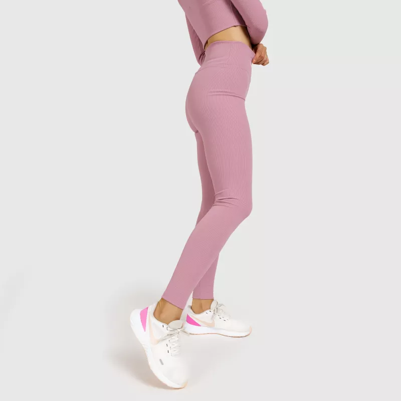 Női magasderekú leggings Iron Aesthetics Rib, dusty rózsaszín-6