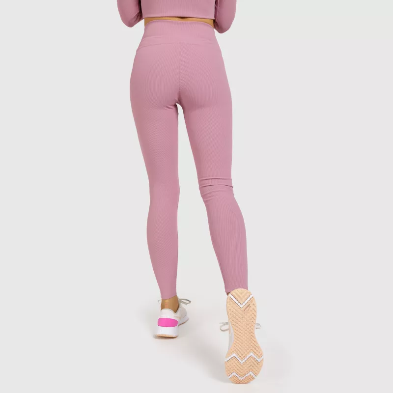 Női magasderekú leggings Iron Aesthetics Rib, dusty rózsaszín-5