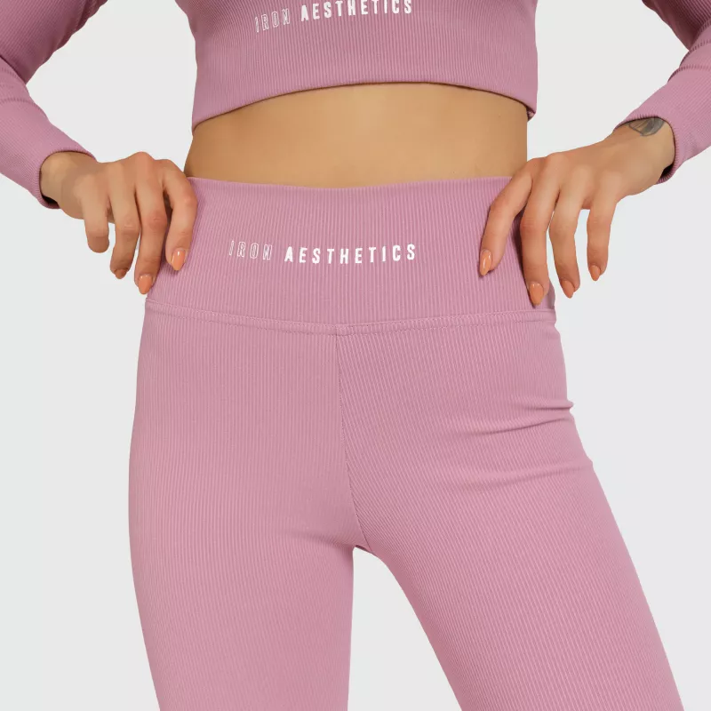 Női fitness szett Iron Aesthetics Rib, dusty rózsaszín-7