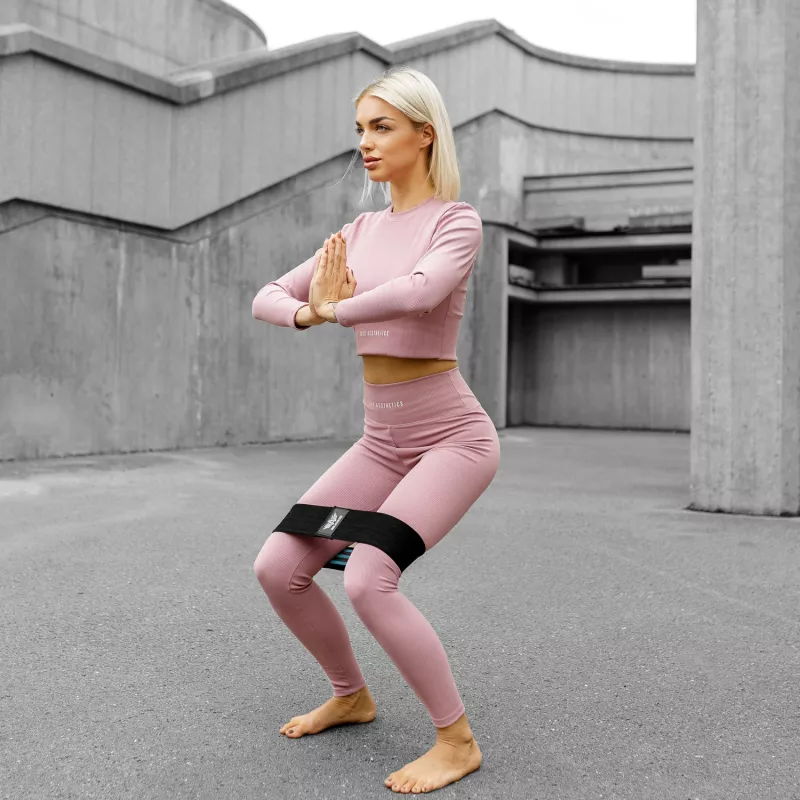 Női magasderekú leggings Iron Aesthetics Rib, dusty rózsaszín-3