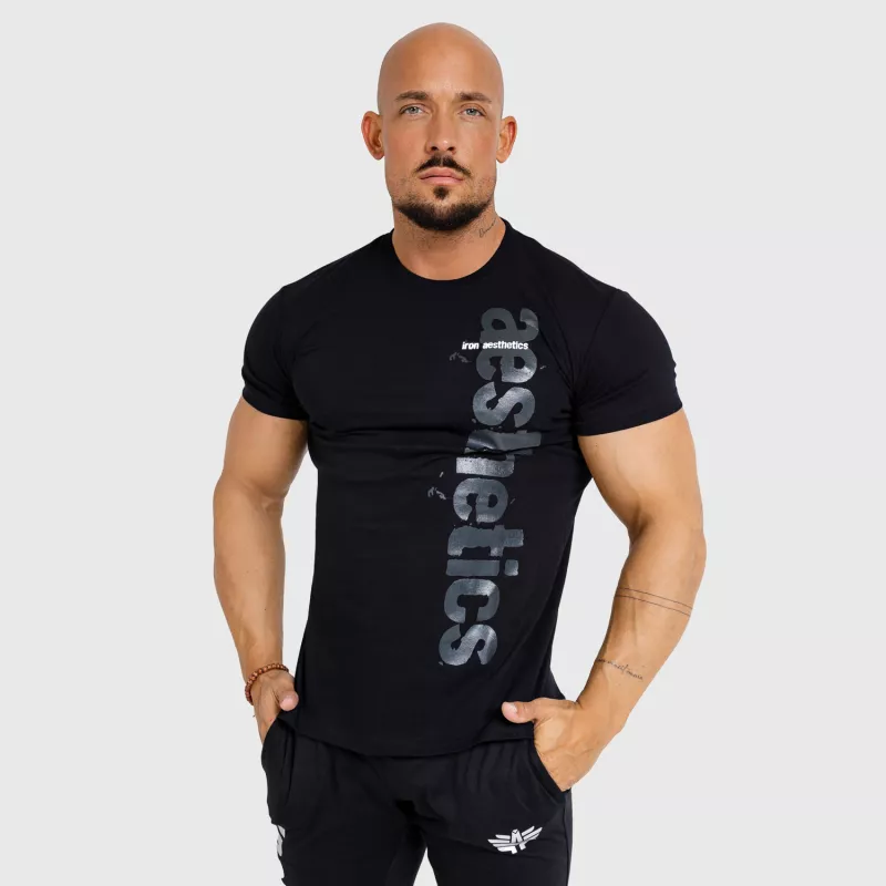 Férfi fitness póló Iron Aesthetics Cross, fekete-3